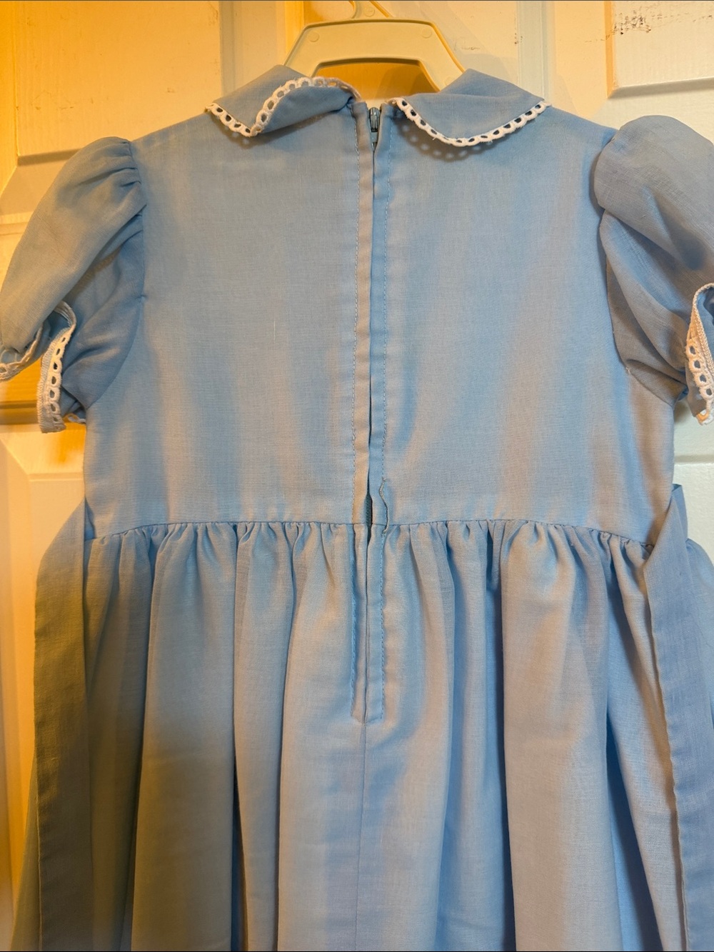 Classic Light Blue Peter Pan Collar Girls Vintage Dress - Picture 7 of 11